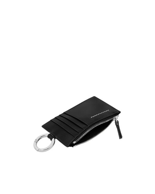 MM6 by Maison Margiela Black Logo Plaque Zip-Up Wallet for men