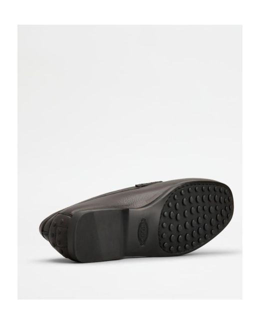 Tod's Black Gommino Almond Toe Loafers for men