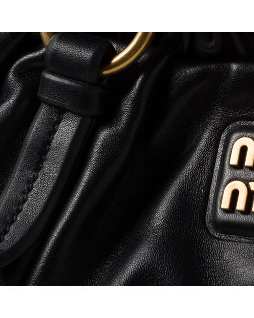 Miu Miu Black Joie Nappa Leather Bag
