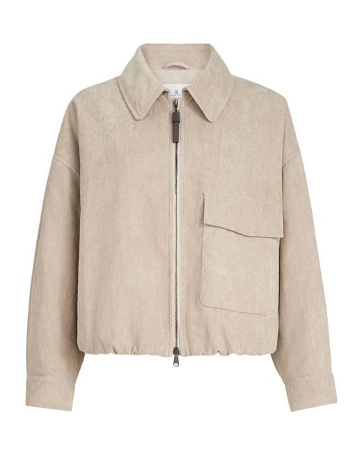 Brunello Cucinelli Natural Stretch-Cotton Corduroy Padded Jacket