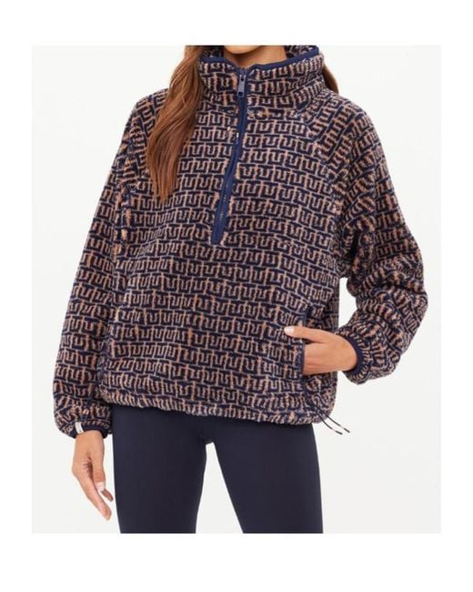 The Upside Brown Castilla Tu Print Half-Zip Sweatshirt
