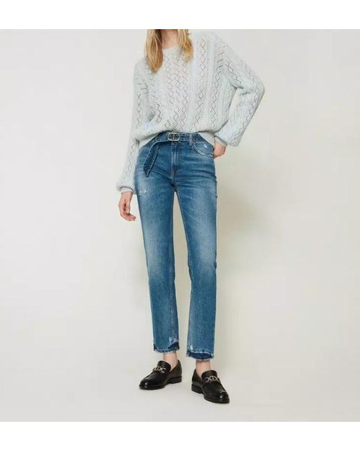 Twinset Blue Cable-Knit Jumper