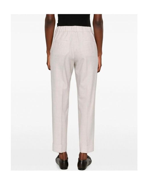 Peserico White Belt-Loops Trousers