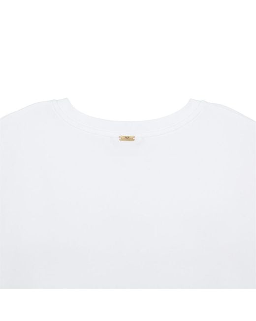 Herno White Logo Printed Crewneck T-Shirt