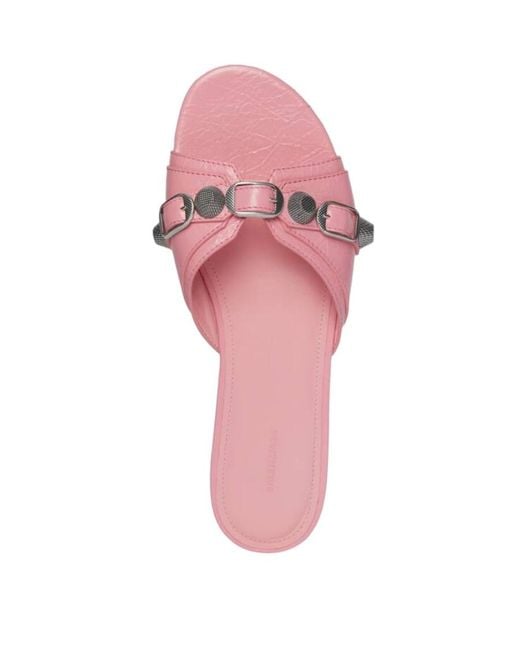 Balenciaga Pink Cagole Open Toe Sandals