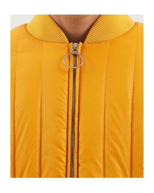 1989 STUDIO Yellow Quilted Zip-Up Coat for men