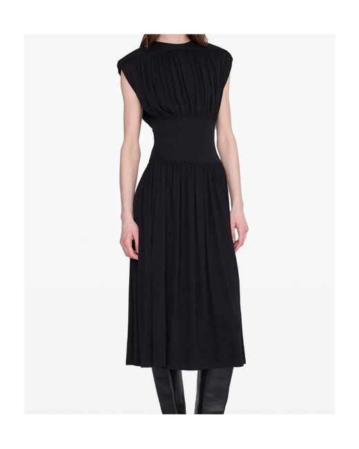 Anine Bing Black Round Neck Sleeveless Dress