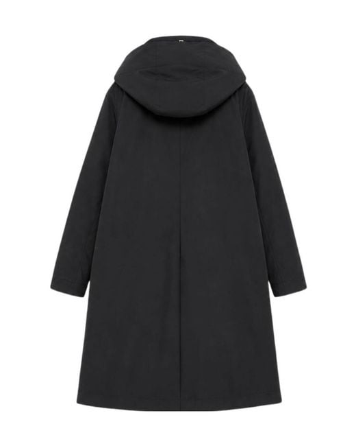 Herno Black Hooded Coat