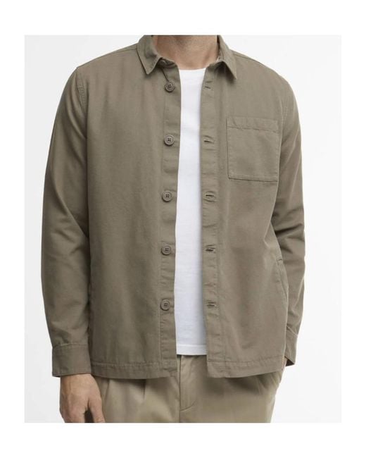 Barbour Green Washed Cotton Overshirt for men