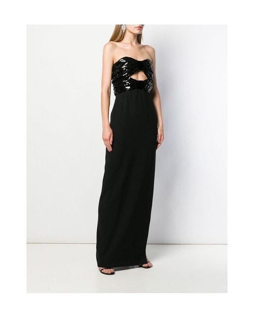 Saint Laurent Black Sequinned Maxi Dress
