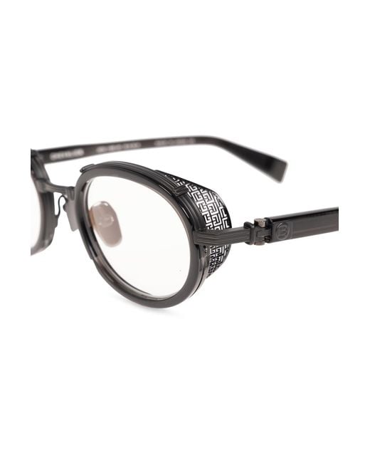 Balmain White Eyewear Chevalier Oval Frame Glasses for men