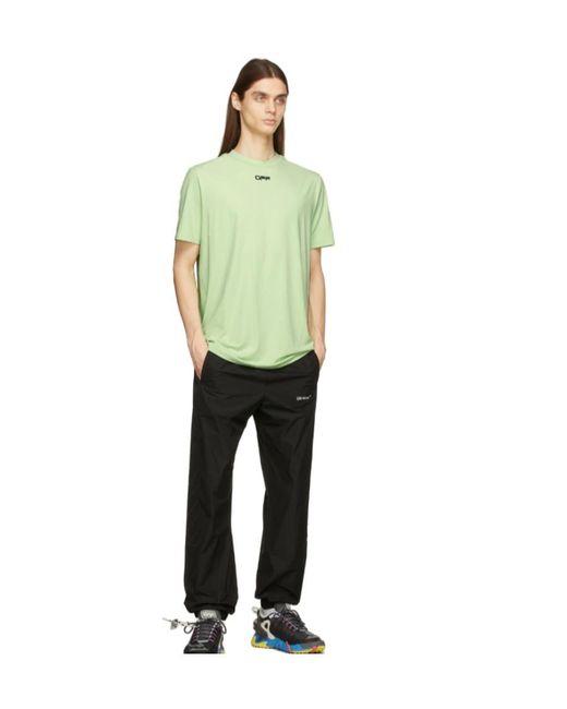 Off-White c/o Virgil Abloh Green Logo-Print Arrows T-Shirt for men