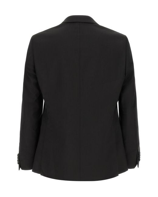 Pal Zileri Black Long-Sleeved Blazer And Trousers Set for men