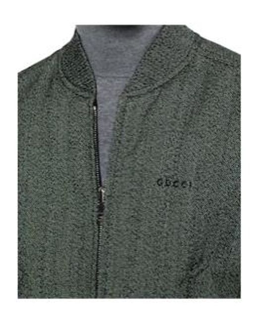 Gucci Gray Herringbone Mouliné Bomber Jacket for men