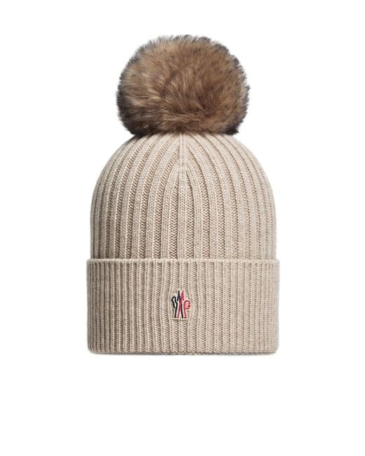 Moncler Natural Bonnet Avec Pompom