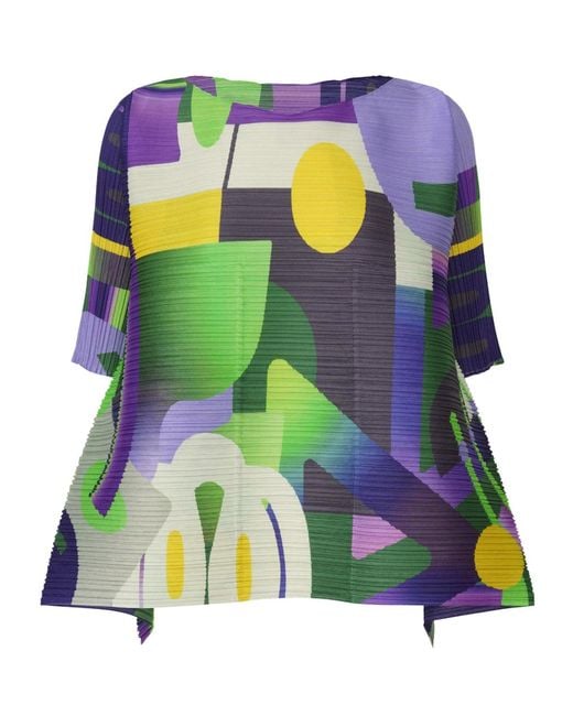 Pleats Please Issey Miyake Green Pleats Please Issey Miyake Playground Top
