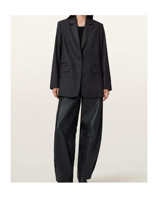 AllSaints Black Essie Single-Button Blazer