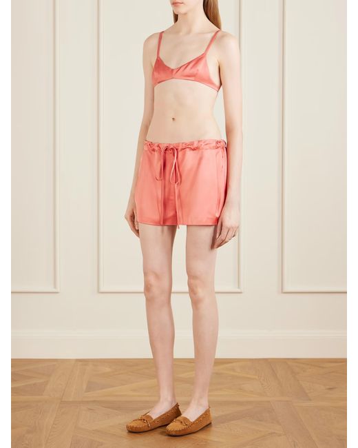 Khaite Pink Talita Satin Bralette