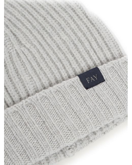 Fay Gray English Rib Beanie Hat for men