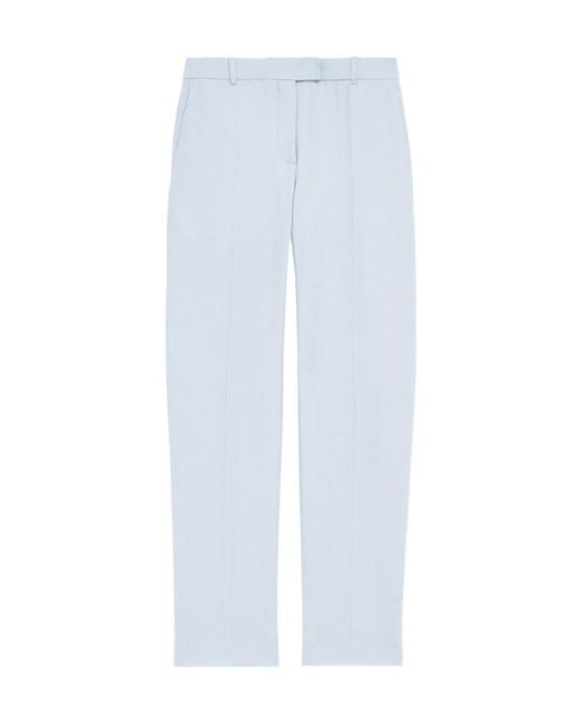 McQueen White Cropped Tailored Trousers