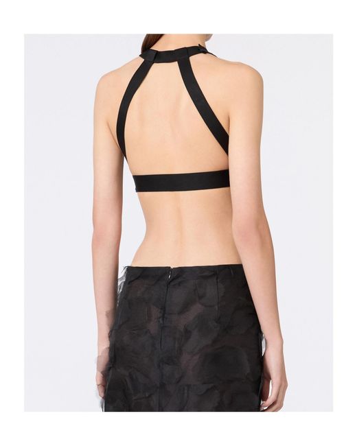 Max Mara Black Mxsfumetto Cut-Out Crop Top