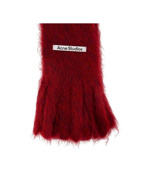 Acne Red Logo Scarf for men