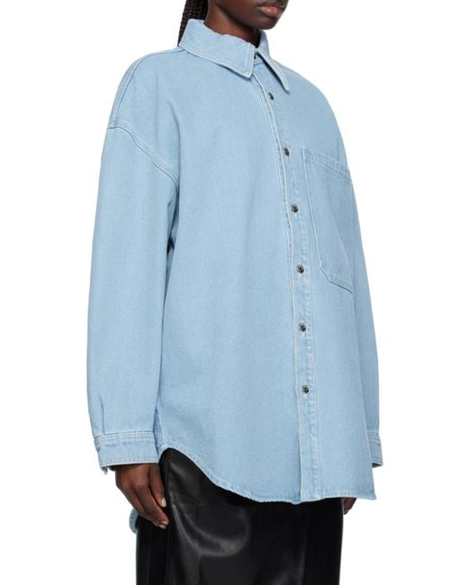 Nanushka Blue Pocket Denim Shirt