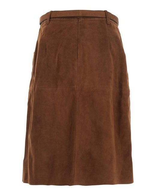 Max Mara Brown Skirt 'Tennis' Suede
