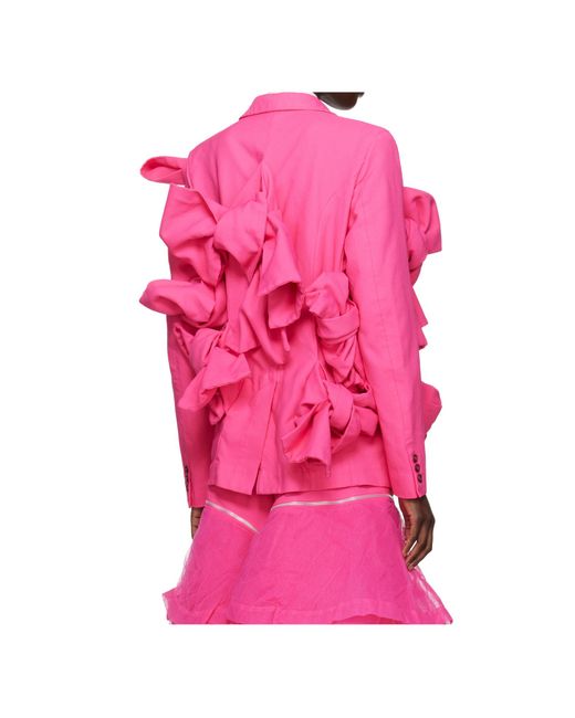 Comme des Garçons Pink Lapel Long-Sleeved Suit Jacket
