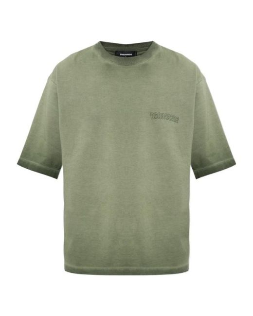 DSquared² Green Crew Neck Short-Sleeved T-Shirt for men