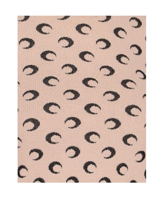 MARINE SERRE Pink Moon Jacquard Cropped Jumper
