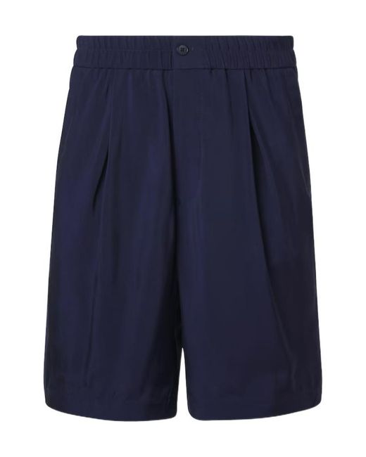 Giorgio Armani Blue Natté Bermuda Shorts for men