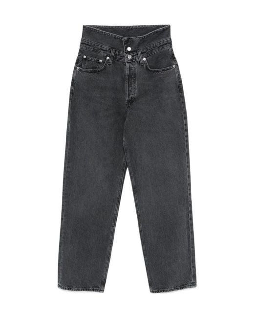 Agolde Gray High-Waisted Jeans