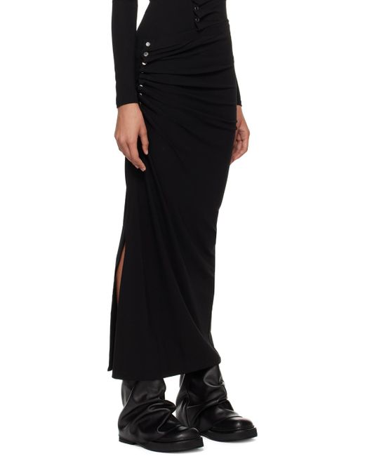 Rabanne Black Rabanne Ruched Midi Skirt