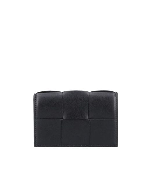 Bottega Veneta Black Flap Card Case for men