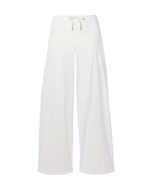 Skims White Stretch Cotton Poplin Pyjama Pants