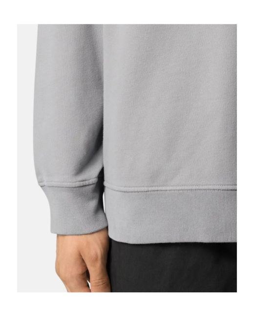 Stone Island Gray Regular-Fit Half-Zip Sweatshirt With Ribbed Inserts for men