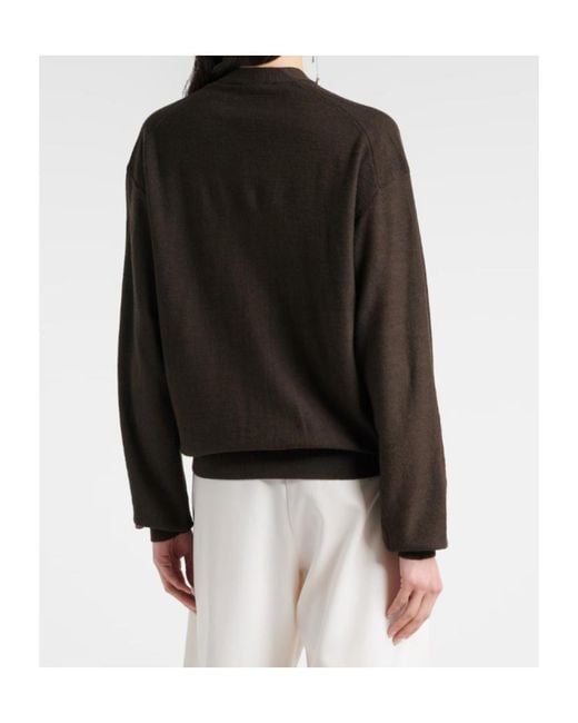 Lemaire Black Long-Sleeved Button-Down Cardigan