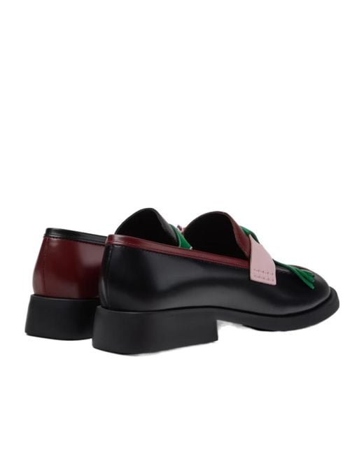 Camper Black Leather Moccasins