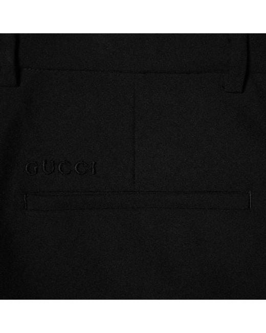 Gucci Black Twill Straight-Leg Pants for men