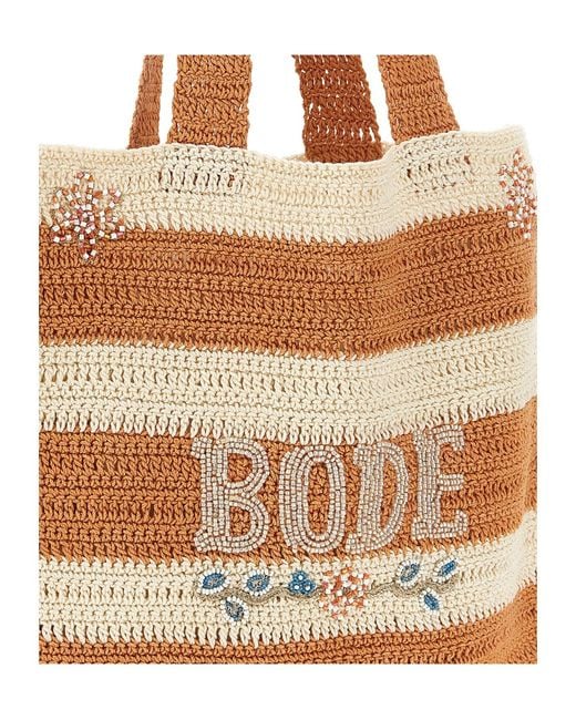 Bode Metallic Striped Design Tote Bag