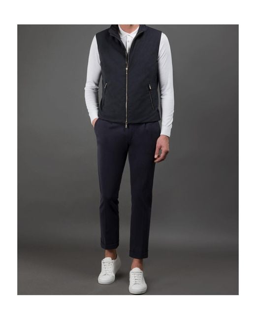 Moorer Blue Sleeveless Vest for men