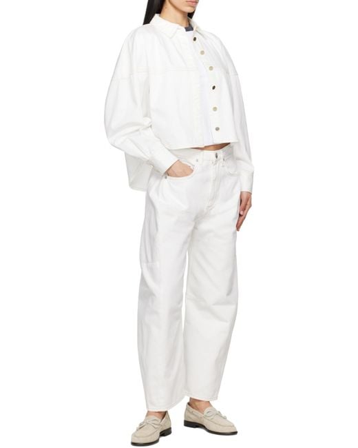 Rag & Bone White Denim Shorts With Belt Loops