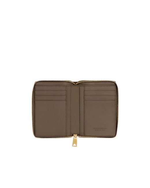 Bottega Veneta Brown Small Cassette Compact Zip Around Wallet