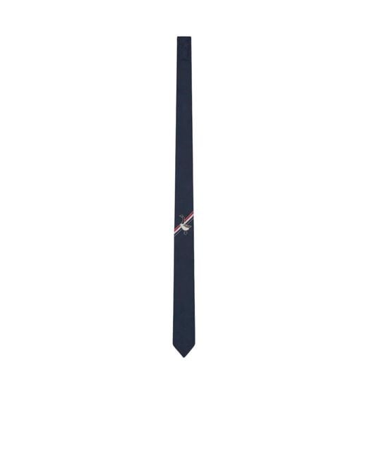 Thom Browne Blue Jacquard Goose Icon Tie for men