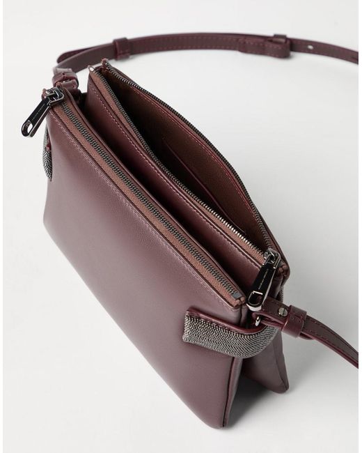 Brunello Cucinelli Brown Mini Essence Cross Body Bag