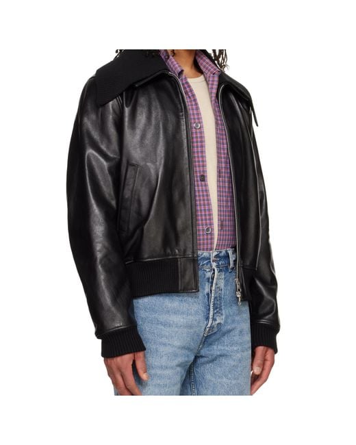 Our Legacy Black Pharos Zipped Bomber Jacket for men