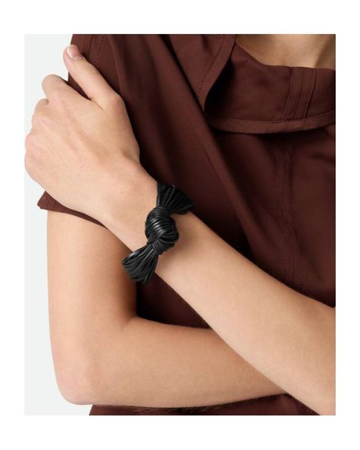 Bottega Veneta Black Knot Leather Bracelet