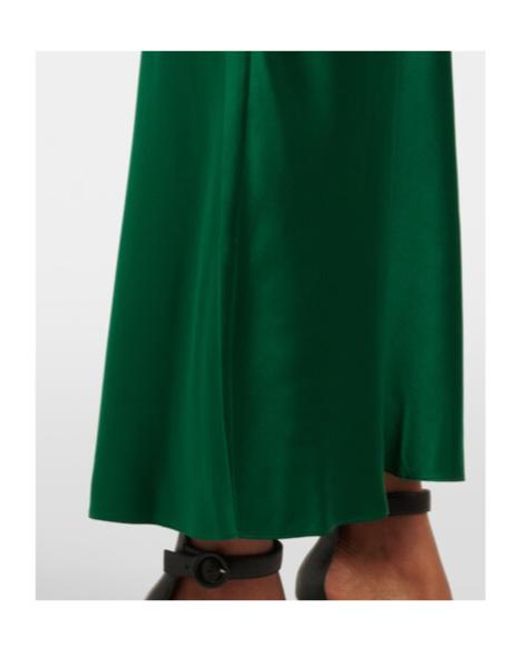 Rebecca Vallance Green Charelle Silk Saten Slip Dress