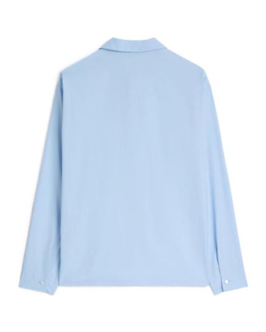 Jil Sander Blue Lightweight Cotton Poplin Shirt for men